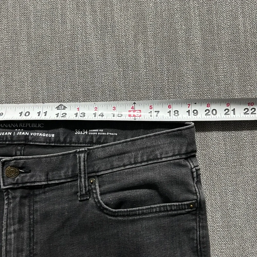 Banana Republic Travel Jean Mens 36x34 Black Skinny Fit Stretch Denim Pants
